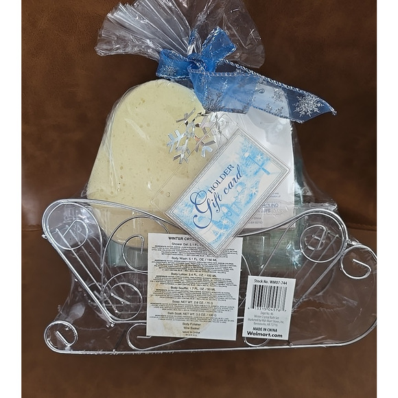 VTG Body Nature Christmas Body & Bath Winter Crystal Wire Basket Gift Bath Set - Picture 6 of 8